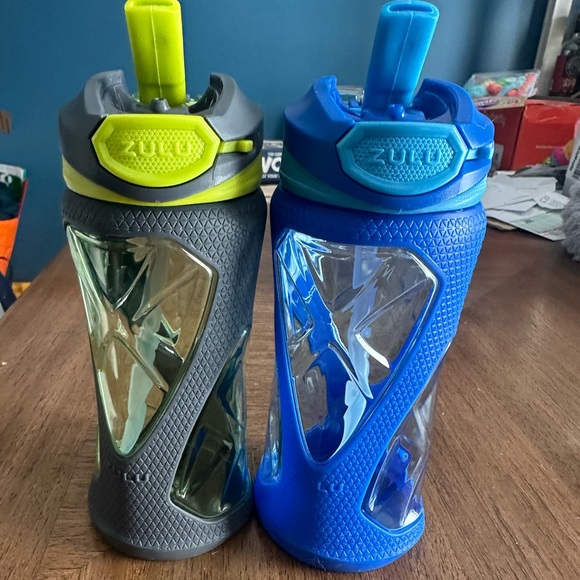 Zulu Tritan 16Oz Water Bottles 2 Pack Blue & Green Antimicrobial Silicon Straws - Picture 13 of 13